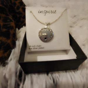 Inspirit Emerald Birthstone Siler Plated Necklace.